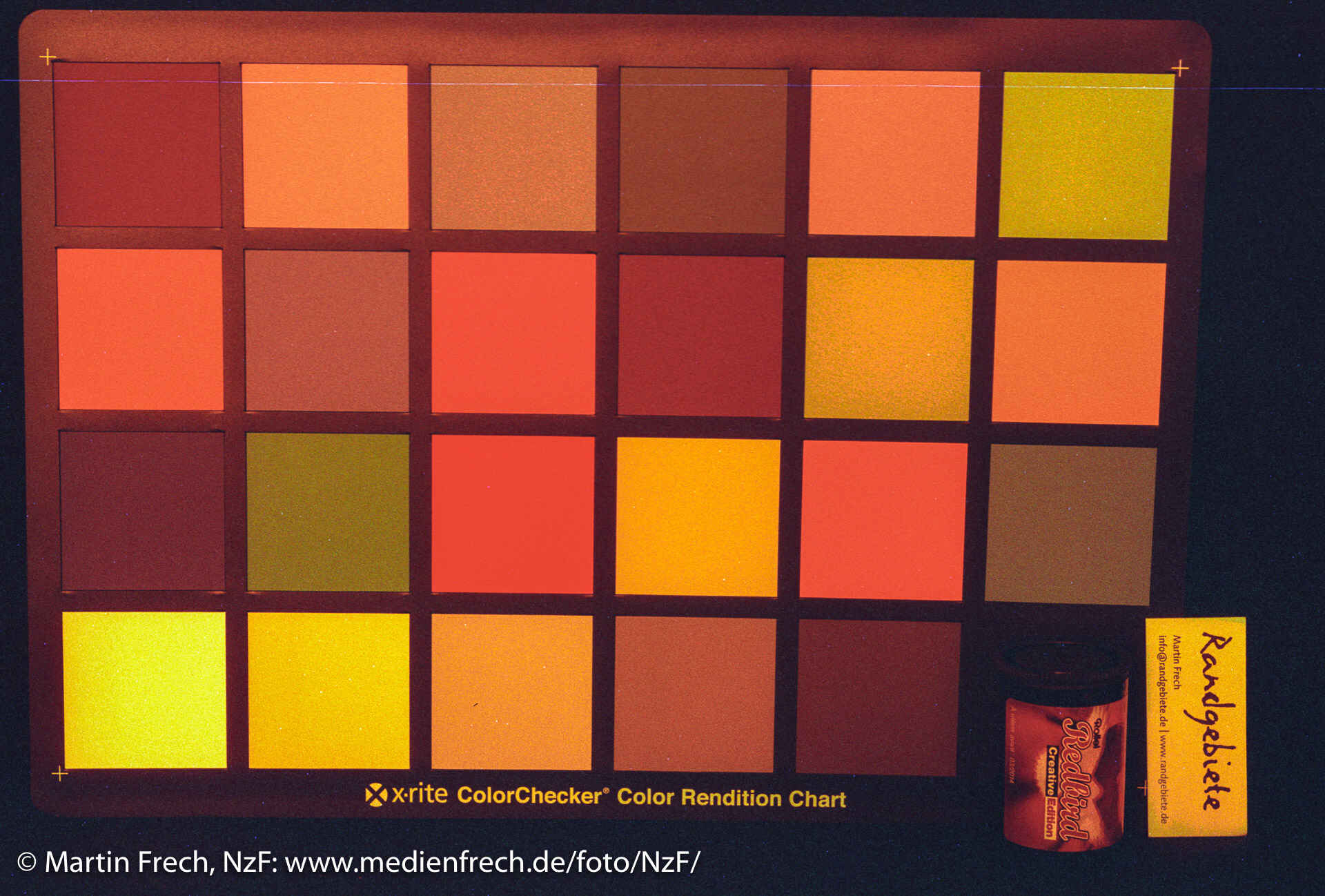 © Martin Frech: Munsell-Farbtafel, Rollei Redbird 400, EI 21° DIN © Martin Frech: Munsell-Farbtafel, Rollei Redbird 400, EI 21° DIN