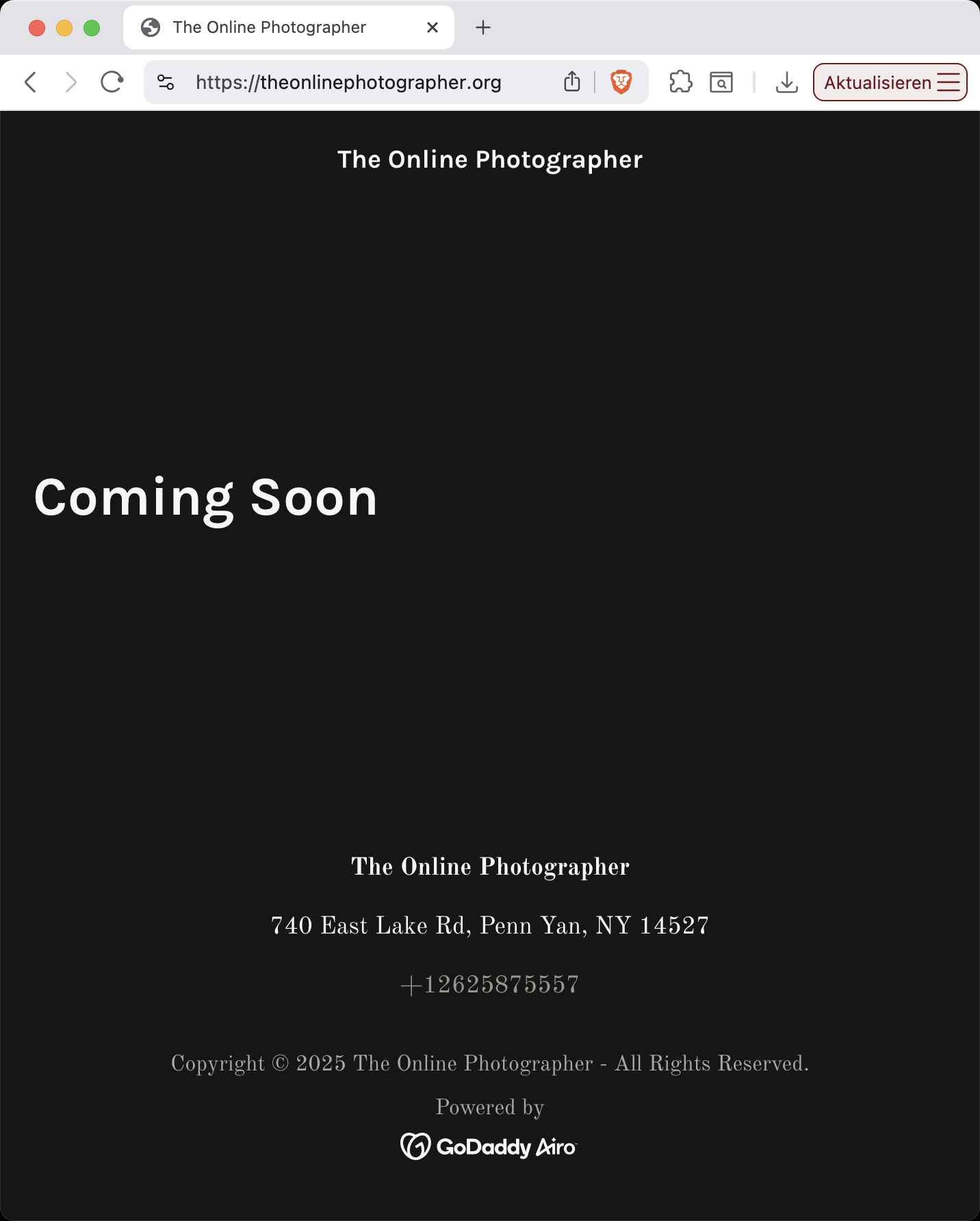 Durchhalteparole von ›The Online Photographer‹ (Screenshot) Kommt bald: ›The Online Photographer‹ in Version 3.0 (Screenshot)