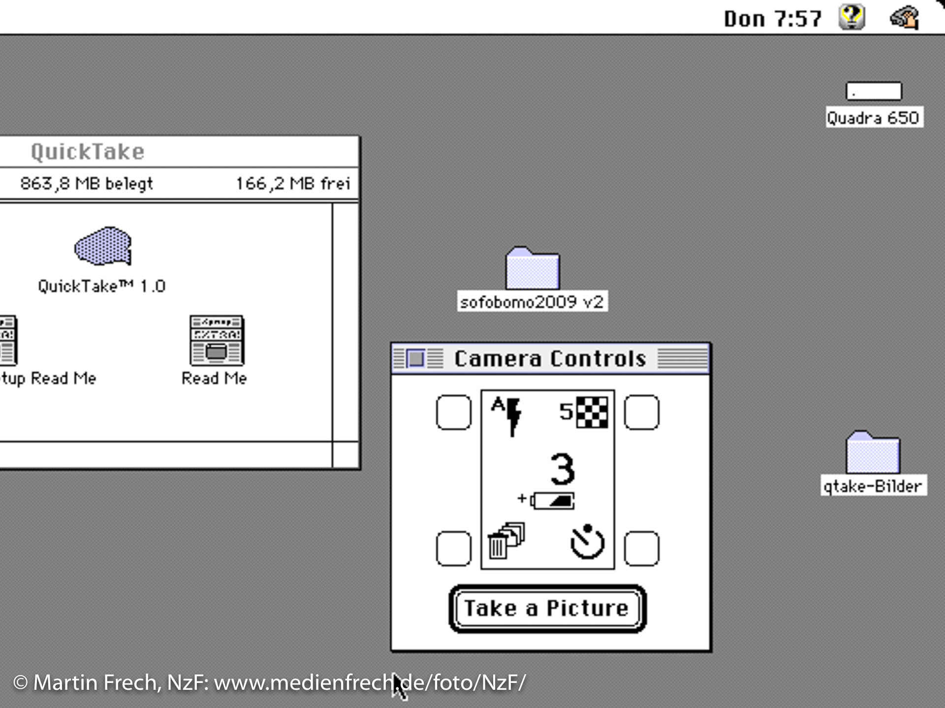 Screenshot der QuickTake-Software (MacOS 7.6.1) (Foto: Martin Frech, 6/2009)