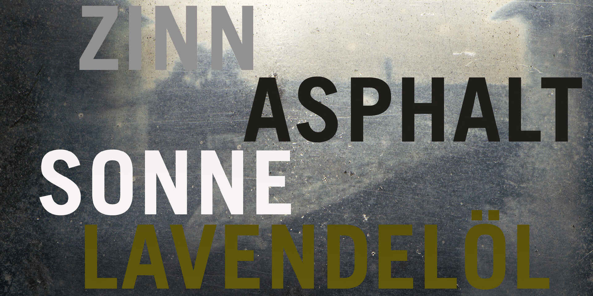 Typographie: Einladungskarte zur Ausstellung ›Zinn Asphalt Öl: 200 Jahre Fotografie‹ in der schaelpic, Köln.